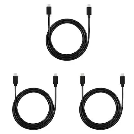 Front. Kitcheniva - 6Ft Type-C To Type-C Cable Fast Charge Cord Charger 3 Pack - Black.