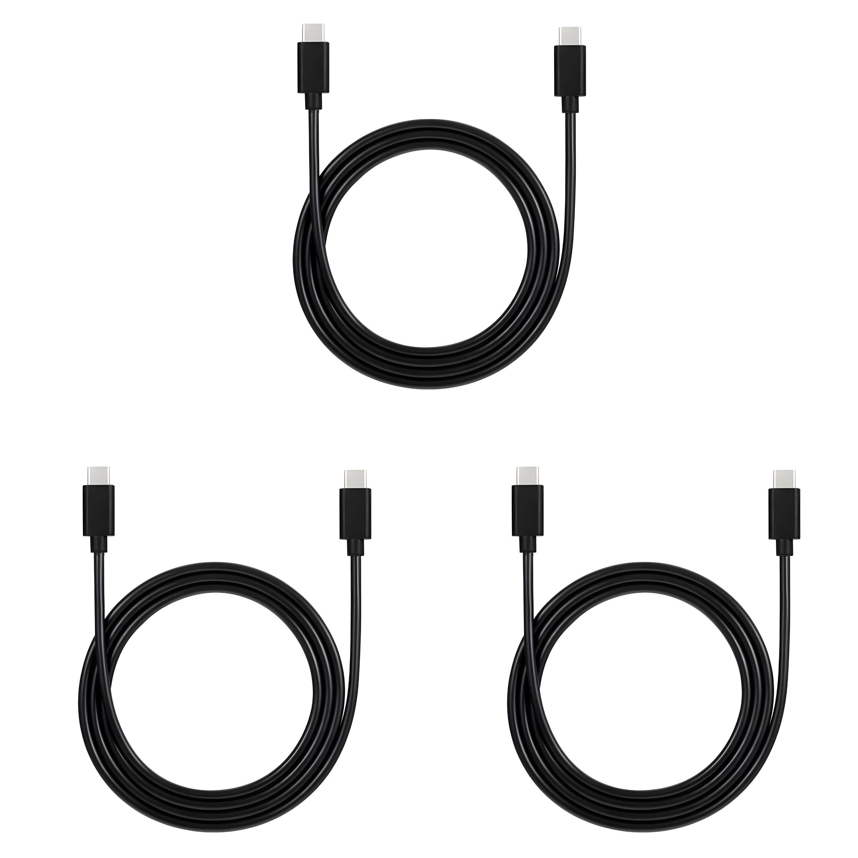 Front. Kitcheniva - 6Ft Type-C To Type-C Cable Fast Charge Cord Charger 3 Pack - Black.