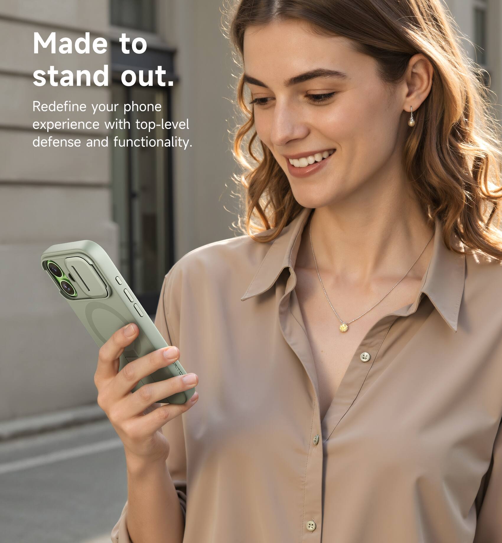 Made to stand out.  
Redefine your phone experience with top-level defense and functionality.