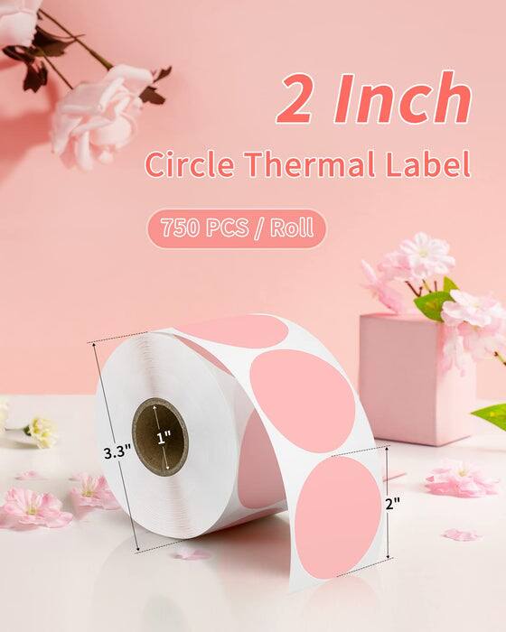 2 Inch Circle Thermal Label  
750 PCS / Roll  
3.3" x 1" x 2"