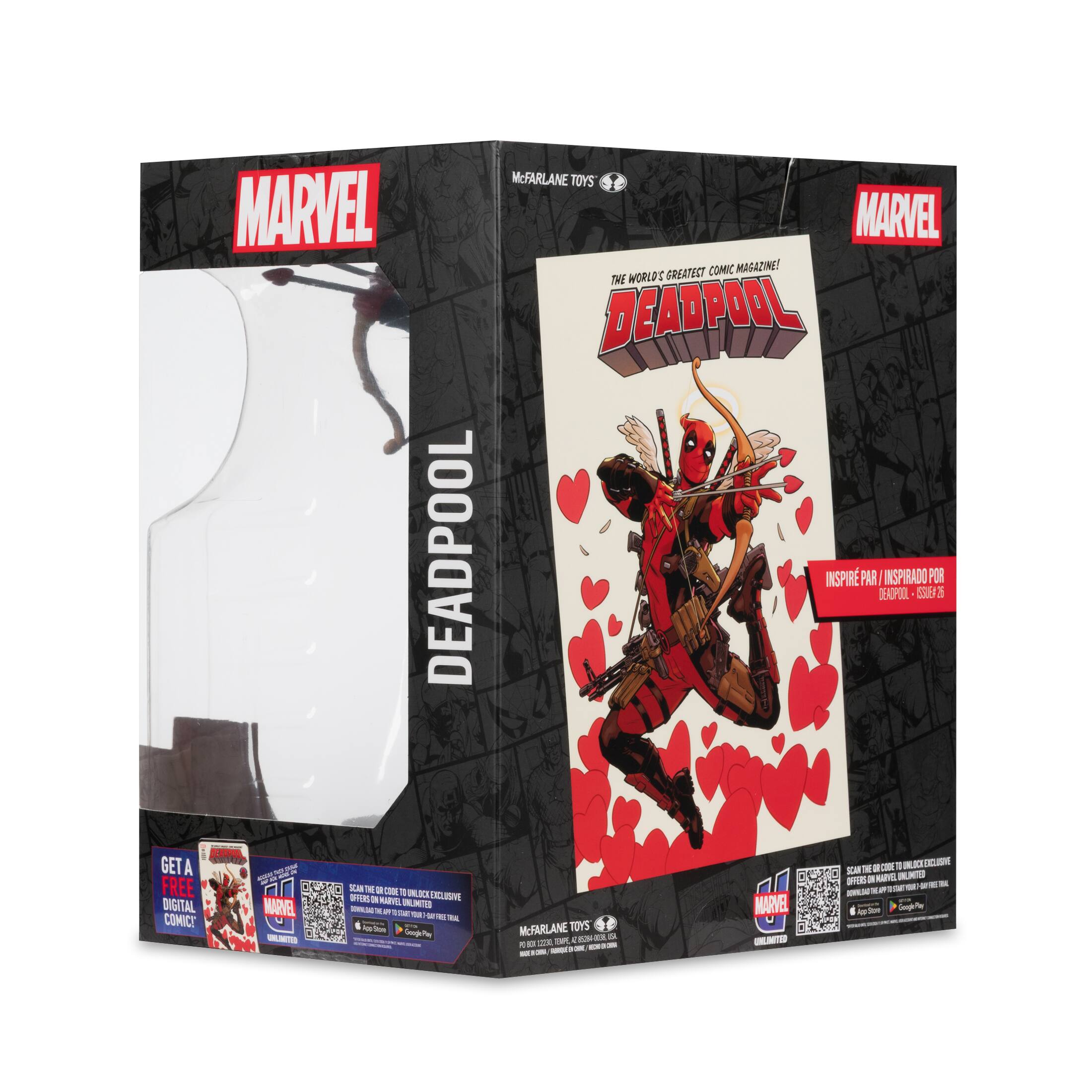 MARVEL DEADPOOL McFARLANE TOYS MARVEL GREATEST COMIC MAGAZINE! THE WORLD'S DEADPOOL INSPIR PAR I INSPIRADO POR DEADPOOL SSUEA 25 DENUO  GET A T - Mo DE  A - FREE DIGITAL MARVEL COMIC! u - JEITIS SCAN TNt  CODE TO UNLOCK EXCLUSIVE OFFERS IN MARVEL UN UNLIMITED SOWNLAS T   SRT TO - NE BE Aps Stom Google Pay McFARLANE TOYS A AOS 00 BSA  SC 122kL TMPE - - -  - - 9 -E MARVEL UNLIMITED SCAN THE a CODE TO NLOCK EACLUSIVE OFFERS a MARVEL UNLINITED -  - 3A N I T S - App S GooglePay