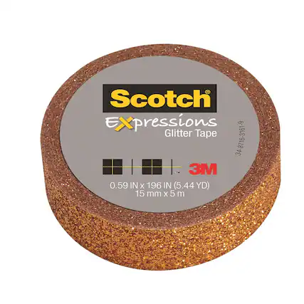 Scotch Expressions Glitter Tape
3M
0.59 IN x 196 IN (5.44 YD)
15 mm x 5 m