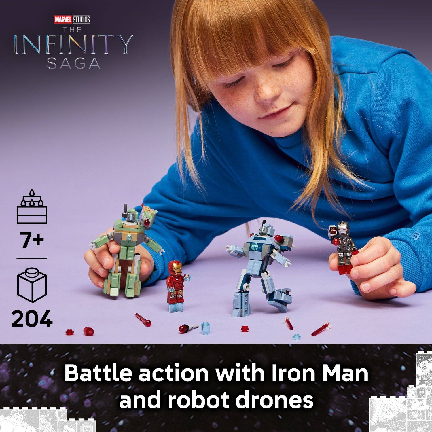 MARVEL STUDIOS THE INFINITY SAGA 7+ 204 Battle action with Iron Man and robot drones