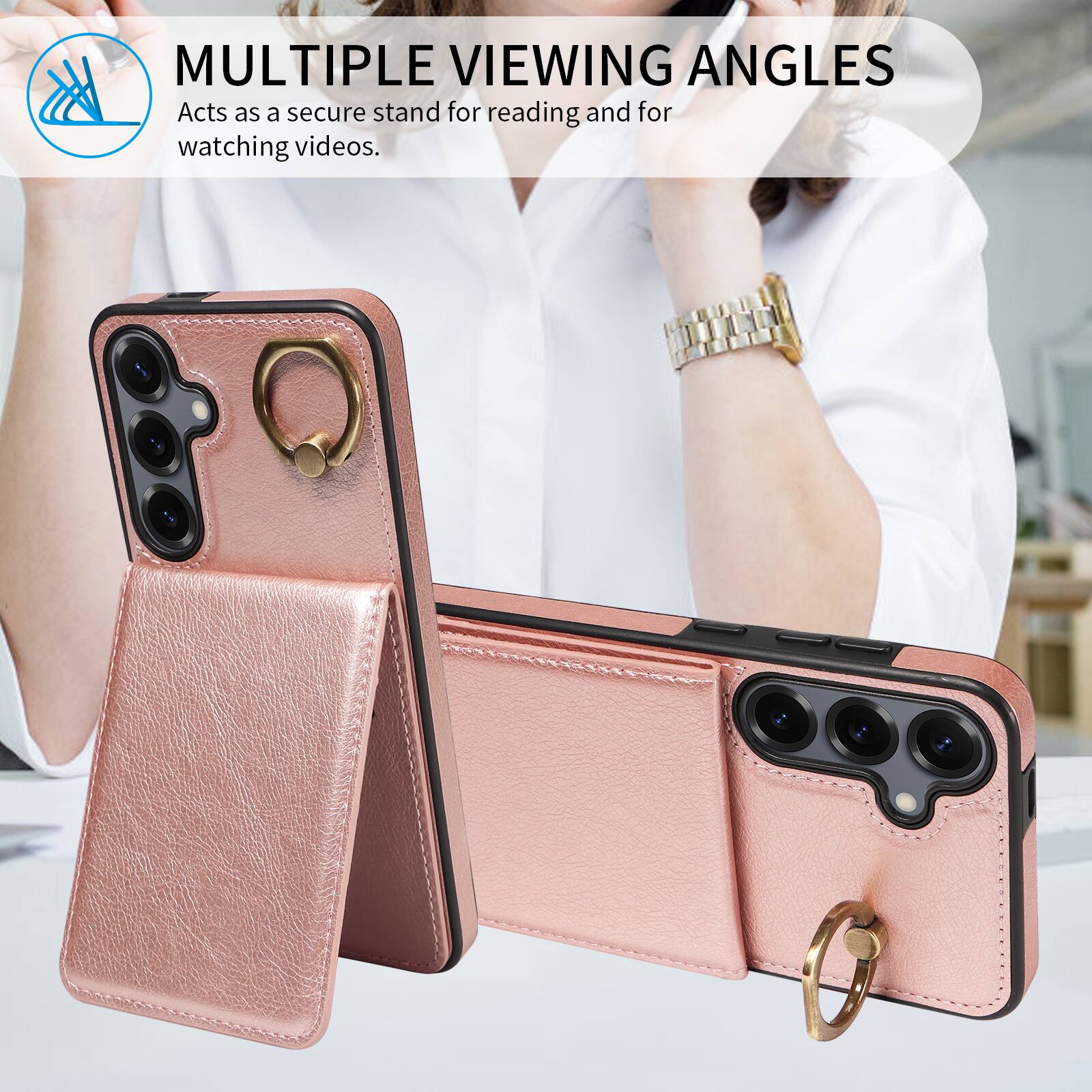 MULTIPLE VIEWING ANGLES  
Acts as a secure stand for reading and for watching videos.