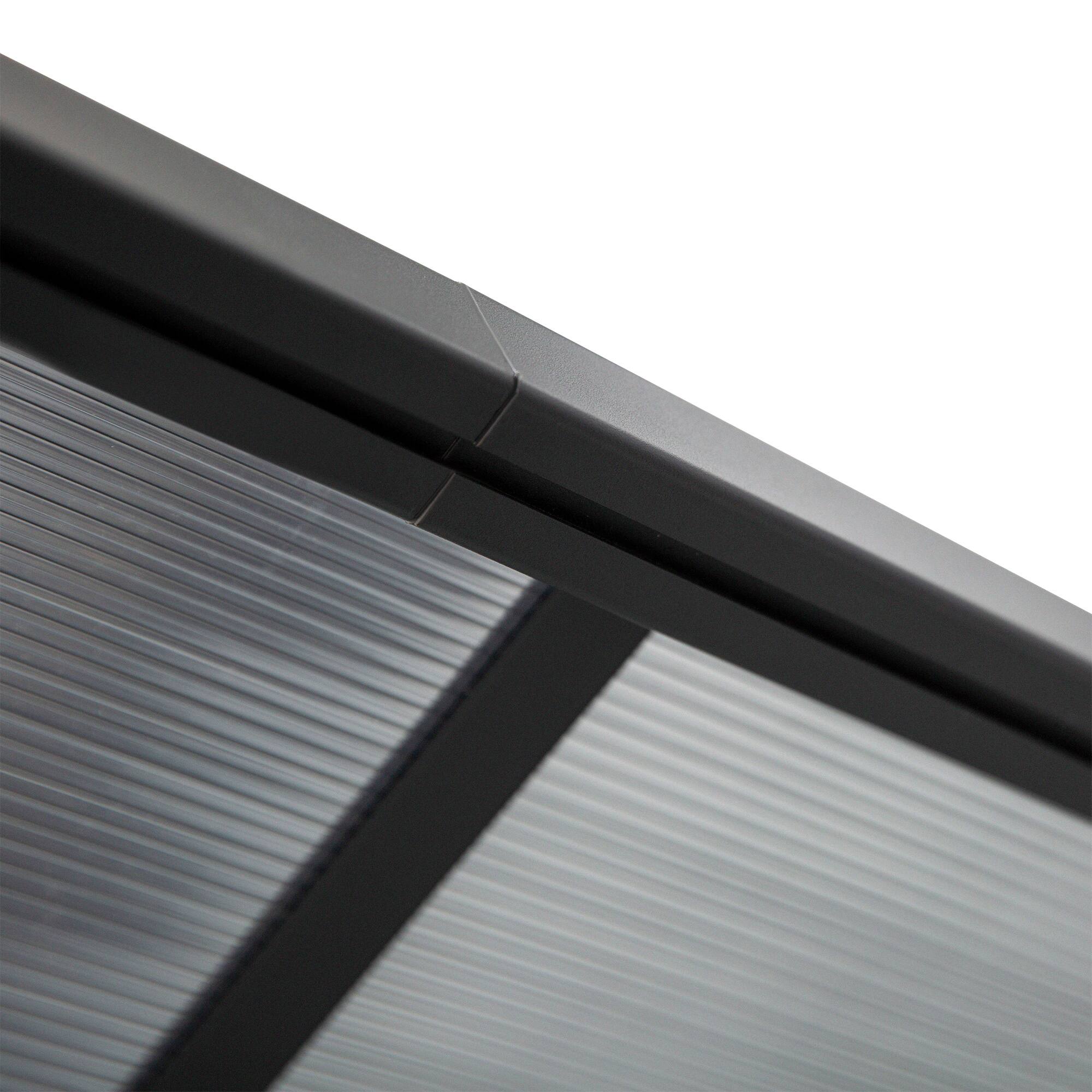 Alt View 5. Outsunny - 14.5' x 10' Outdoor Polycarbonate Pergola, Transparent UV Blocking Awning, Hardtop Deck Gazebo - Grey.