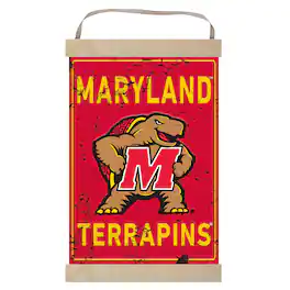 Jardine - Maryland Terrapins Faux Rust Banner Sign - Red