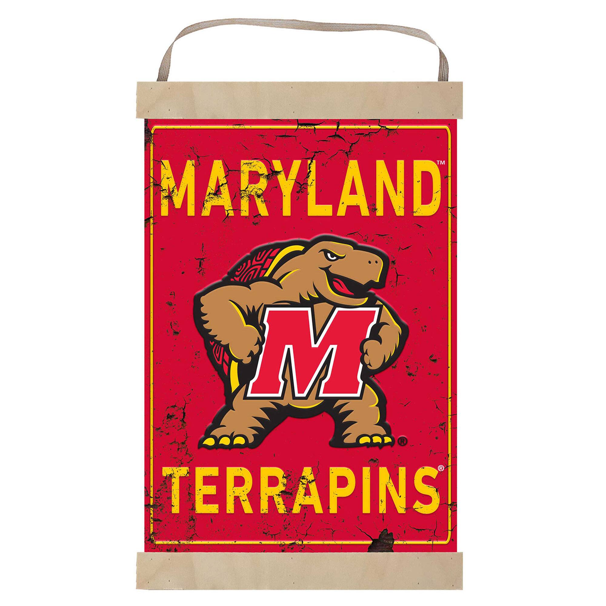 Maryland Terrapins Faux Rust Banner Sign