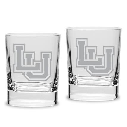 Front. Jardine - Lamar Cardinals 11.75oz. Two-Piece Luigi Bormioli Square Double Old Fashion Glasses Set - Multicolor.