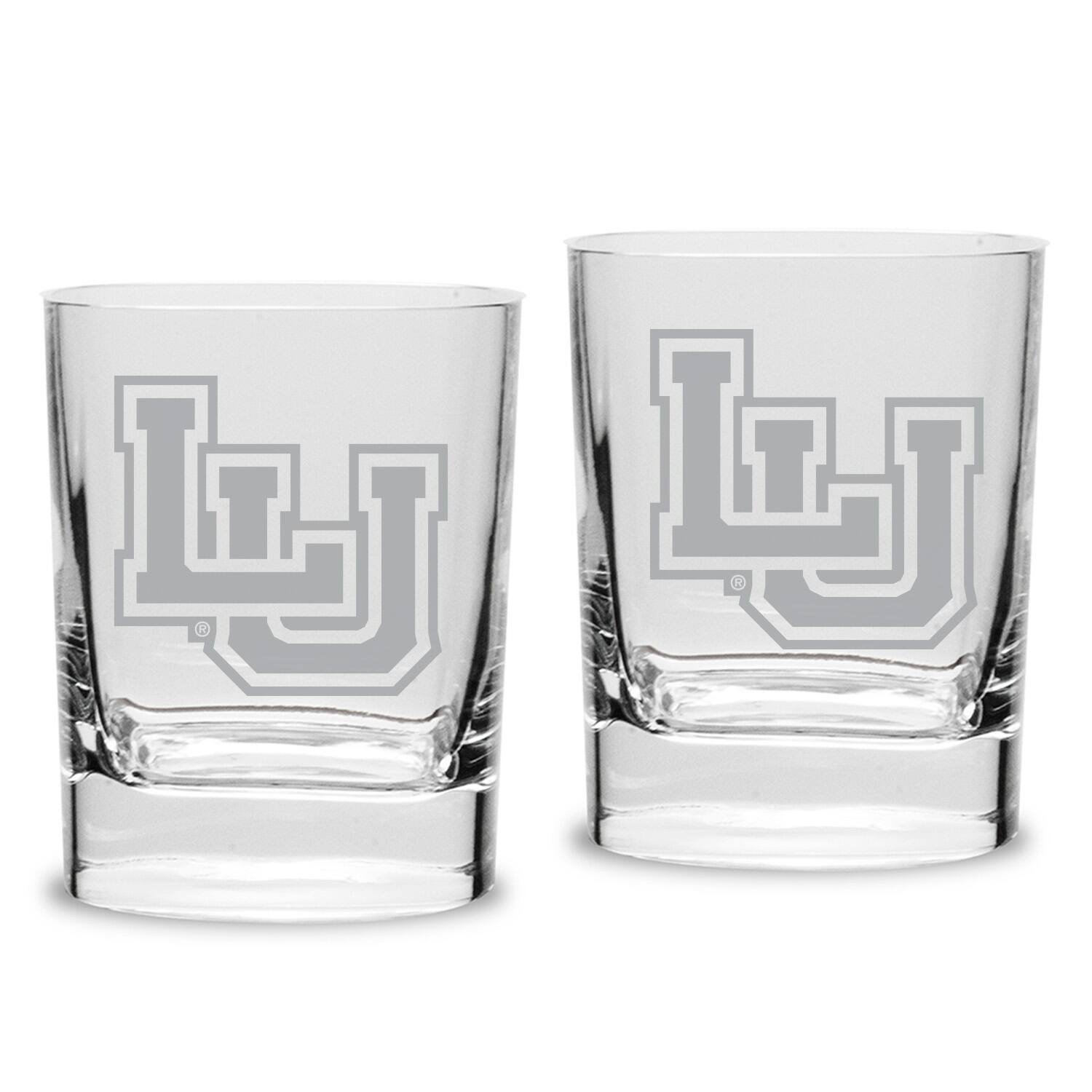 Front. Jardine - Lamar Cardinals 11.75oz. Two-Piece Luigi Bormioli Square Double Old Fashion Glasses Set - Multicolor.