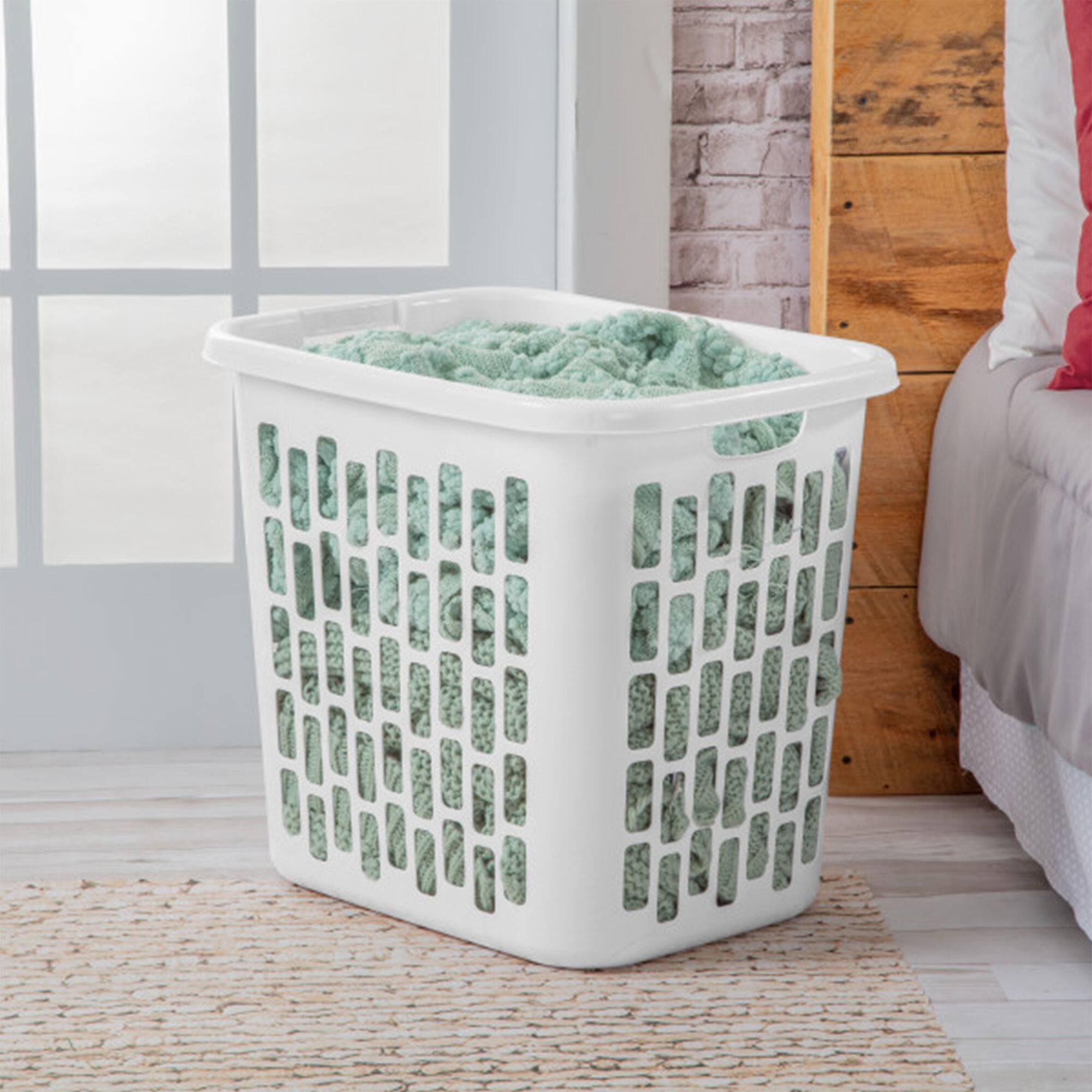 Alt View 4. Sterilite - Sterilite Ultra Easy Carry Plastic Dirty Clothes Laundry Basket Hamper (4 Pack) - White.