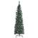 Front. Costway - 5ft Unlit Snowy PVC Artificial Slim Christmas Pencil Tree w/ Pine Cones - Green.