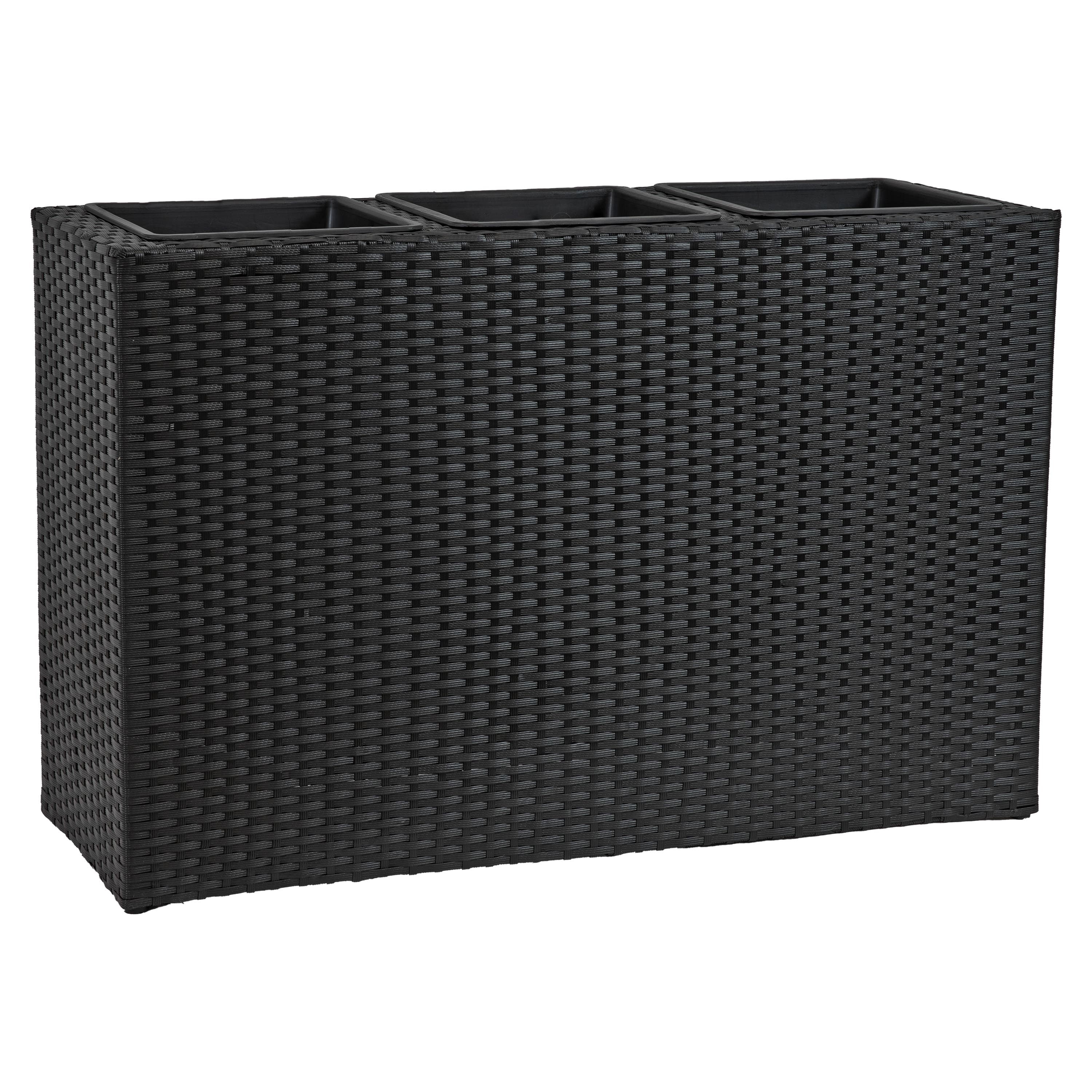 Sunnydaze - 3-Section Wicker Planter Box - Black price history on PriceWatchPro