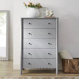 Emmeline Scalloped 5-Drawer Chest by Modway - Light Gray