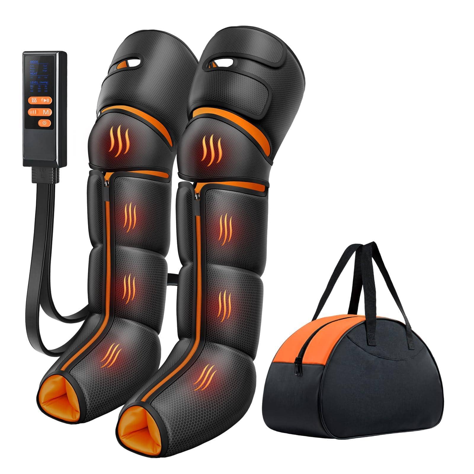 Live At Space - Sequential Leg & Foot Massager with Heat, 6 Modes 9 Intensities, 3-Zone Therapy Gift - 642146679445