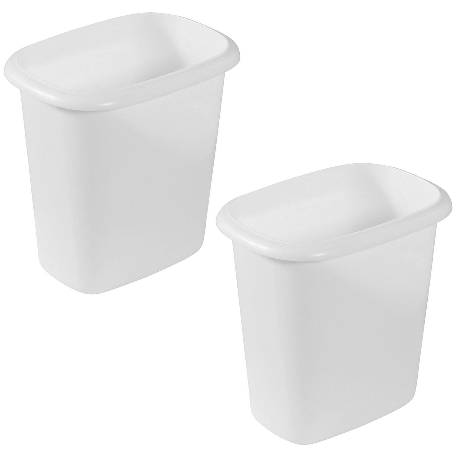 Front. RubberMaid - Rubbermaid 6 Quart Bedroom, Bathroom, and Office Wastebasket Trash Can (2 Pack).