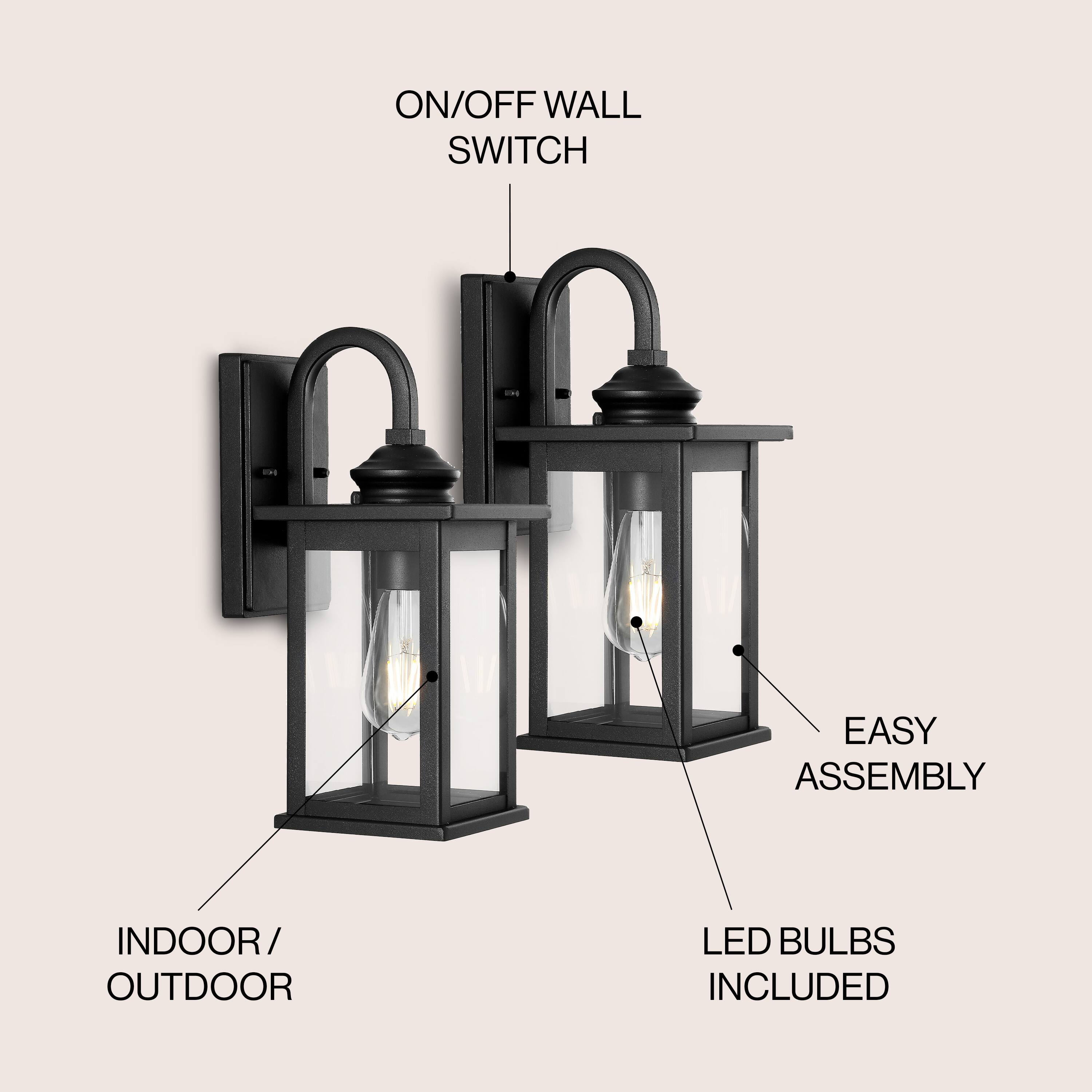 ON/OFF WALL SWITCH  
EASY ASSEMBLY  
INDOOR/OUTDOOR  
LED BULBS INCLUDED