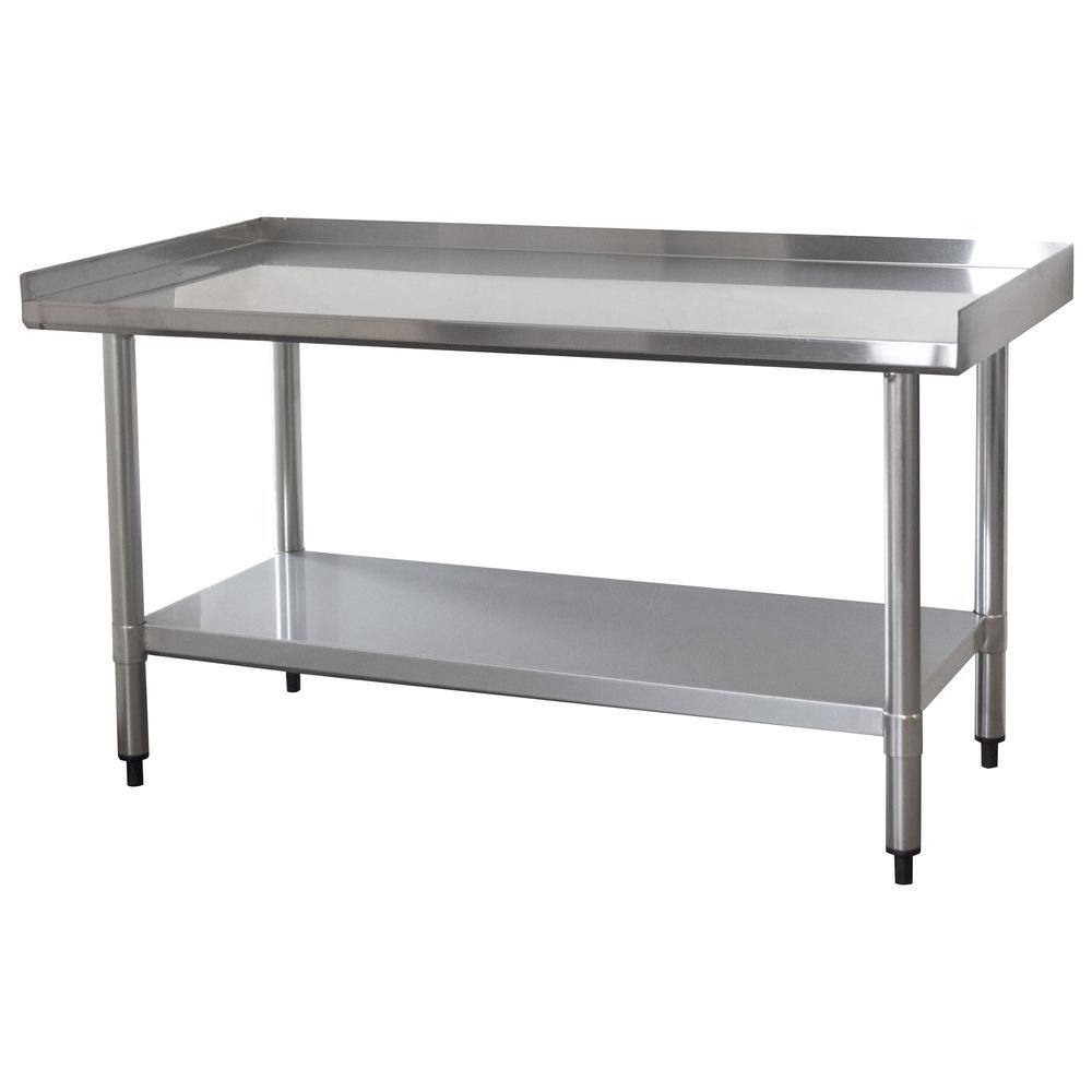 Back. Sportsman Pro-Series - Upturned Edge Stainless Steel Work Table 24 x 48 Inches - Silver.