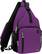 Front. mosiso - Sling Bag Crossbody Shoulder Bag Travel Hiking Daypack Chest Bag with Front Square Pocket&USB Charging Port - Plum.
