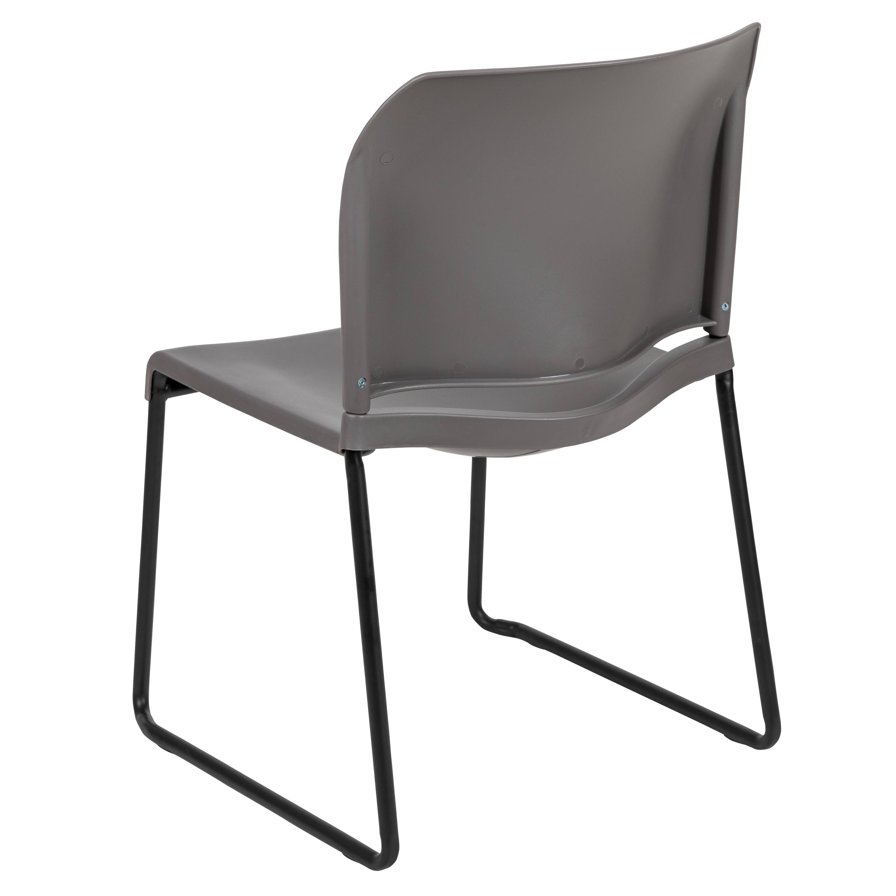 Alt View 7. Emma + Oliver - Home and Office Guest Chair Full Back Contoured Sled Base Stack Chair - Gray.