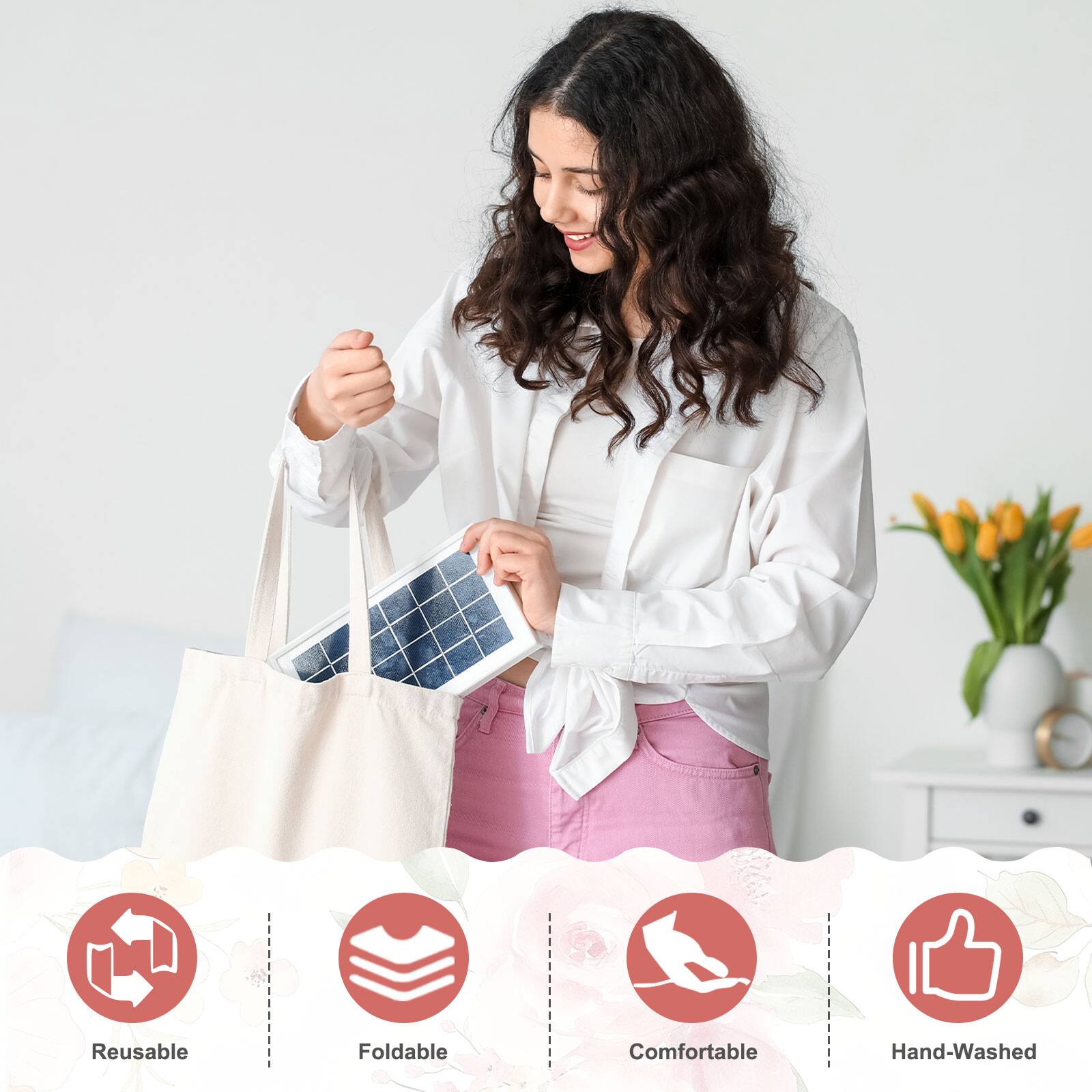 Reusable, Foldable, Comfortable, Hand-Washed