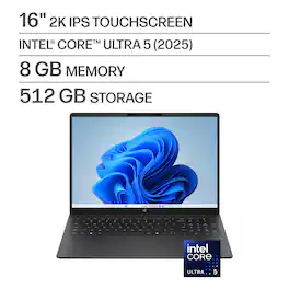 HP - OmniBook 3 16" 2K Touchscreen Laptop - Intel Core Ultra 5 (2025) - 8GB Memory - 512GB SSD - Mica Silver