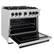 Left. ZLINE - ZLINE Autograph 36 in. Classic Satin Steel Gas Range with Black Accents (CGRSZ-WM-36-MB) - White.