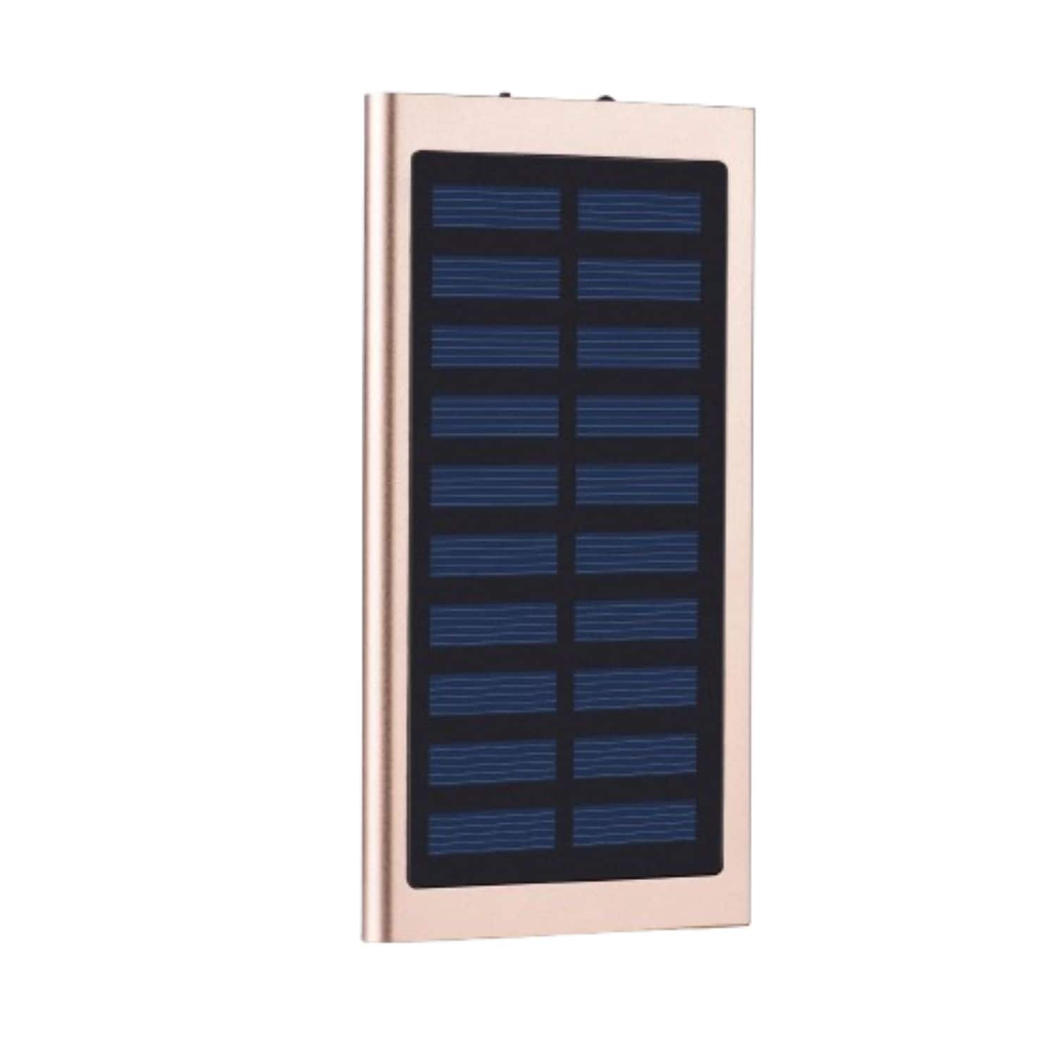 Home Collection - Gold 10000mAh Solar Power Bank – Slim Dual USB Portable Battery Charger
