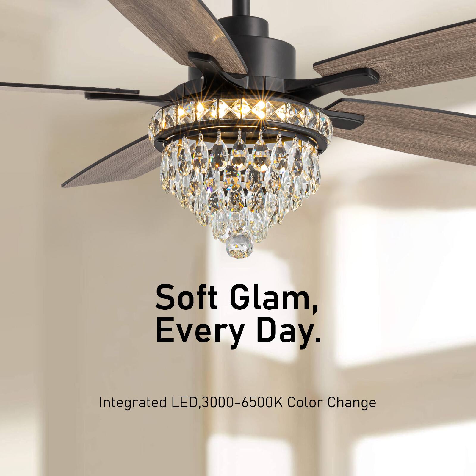 Soft Glam, Every Day.  
Integrated LED, 3000-6500K Color Change