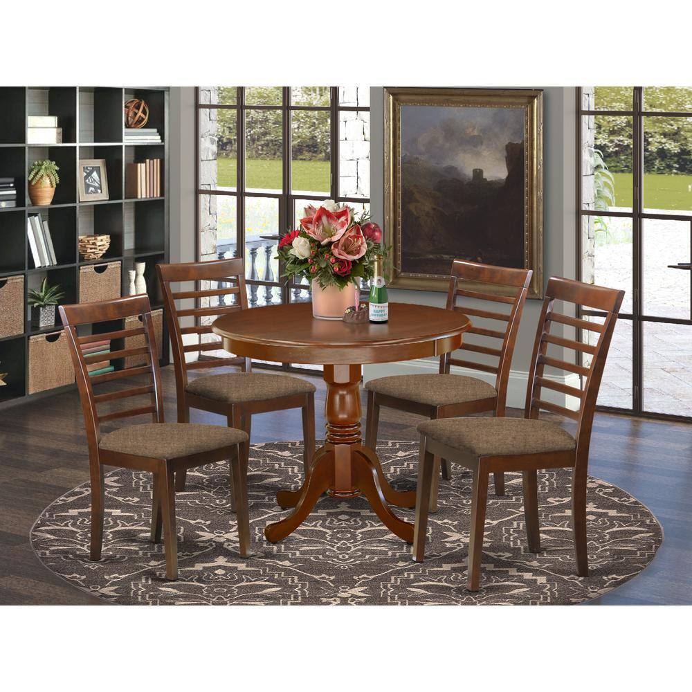 Left. East West Furniture - Dining Room Set Mahogany - Brown.