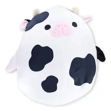Front. Kellytoy - Squishmallow 8 Inch Sea Life Plush | Alita the Black Spotted White Sea Cow - White.