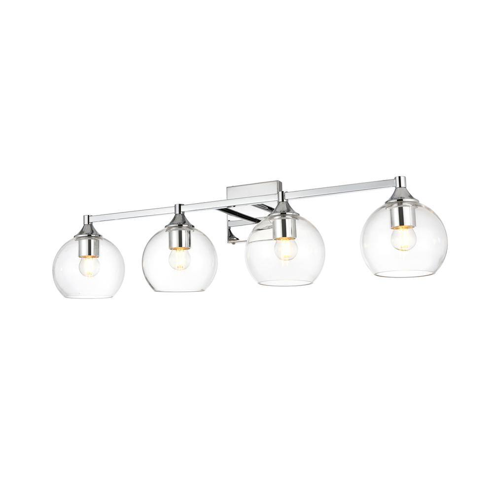 Alt View 1. Living District - Foster 4 light Chrome and Clear Bath Sconce - Chrome And Clear.