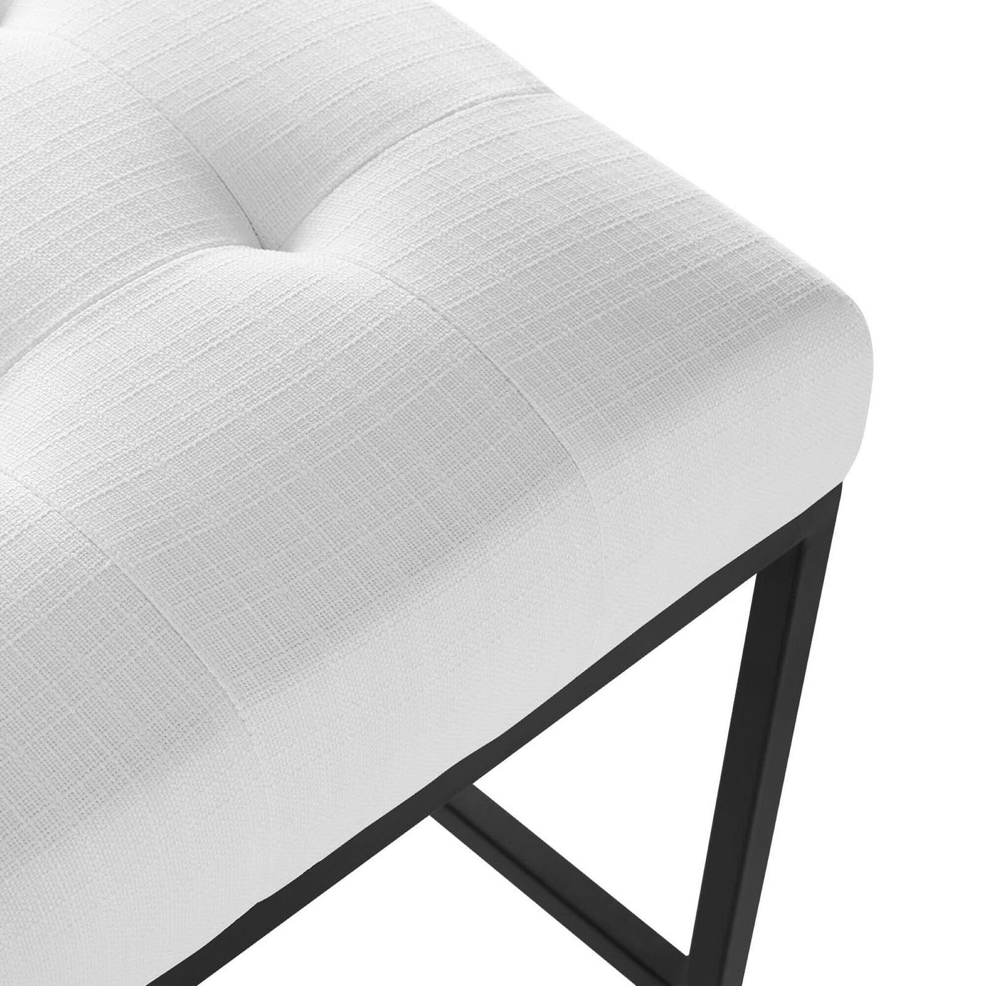 Alt View 1. Modway - Privy Black Stainless Steel Upholstered Fabric Counter Stool by Modway - White.
