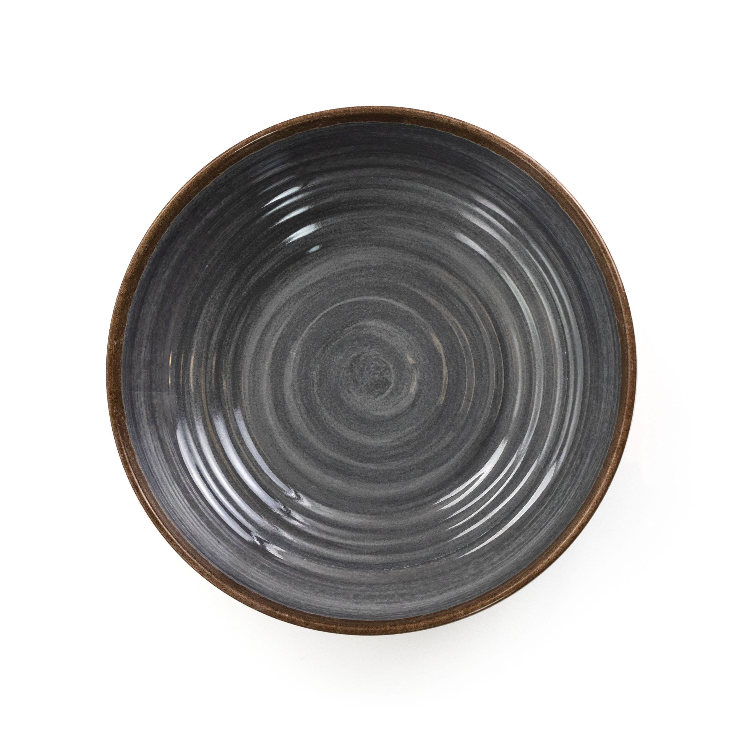 Alt View 2. Elama - Elama Stone Oak 12 Piece Lightweight Melamine Dinnerware Set in Black - Black.