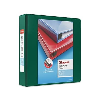 "Staples - Heavy Duty 2"" 3-Ring View Binder, D-Ring - Green" price history on PriceWatchPro