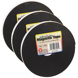 Hygloss - Magnetic Strips, 0.5Inch x 300Inch Per Roll, 3 Rolls