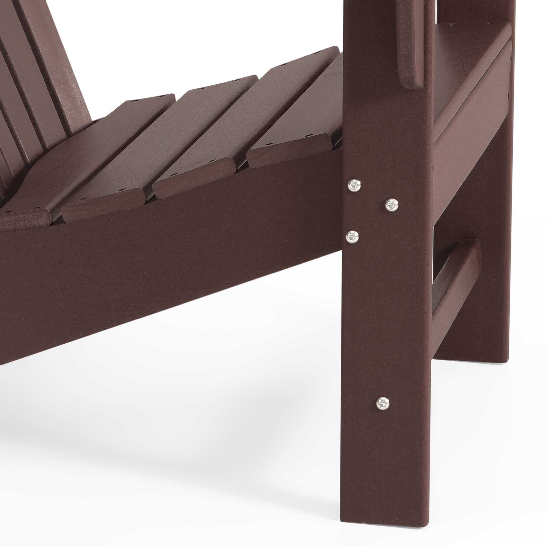 Alt View 6. WestinTrends - WestinTrends Dylan Outdoor Adirondack Chair (Set of 2) - Dark Brown.