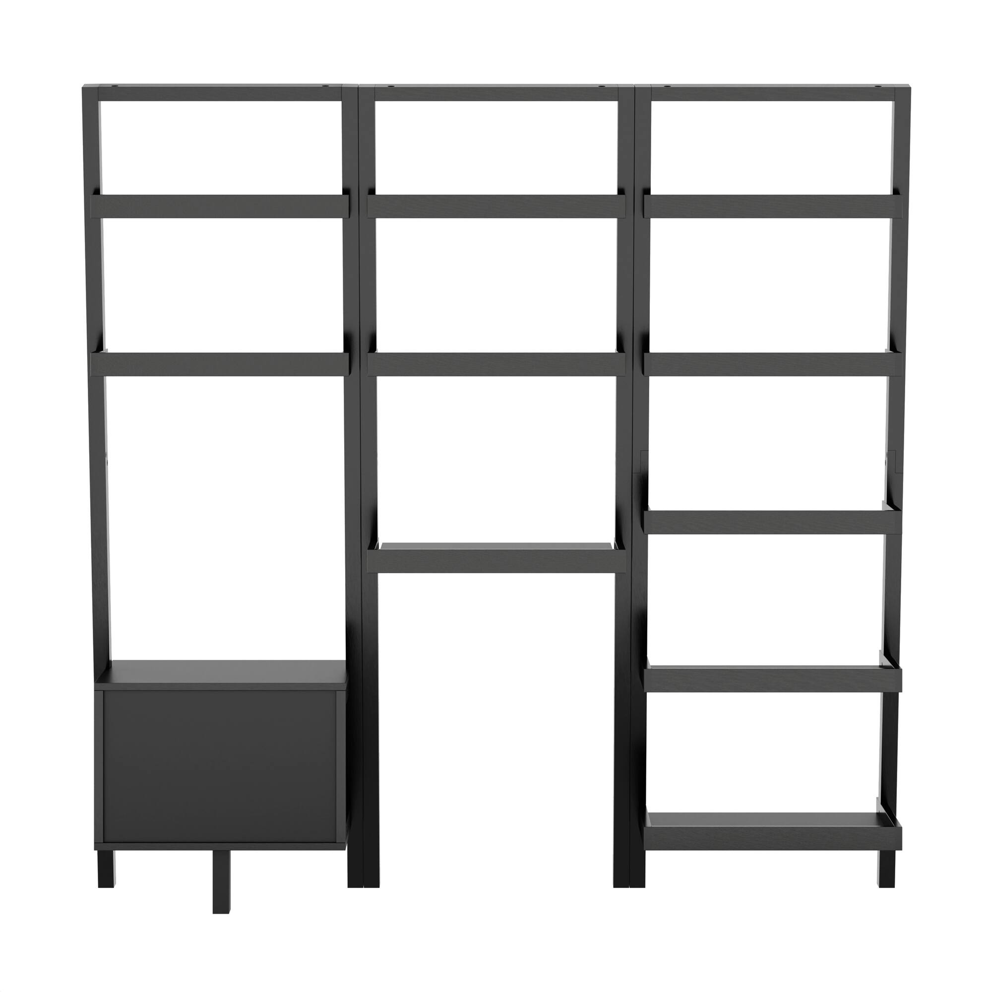 Alt View 4. Winsome Wood - Bellamy 3-Pc Leaning Desk & Shelf Set - Black.