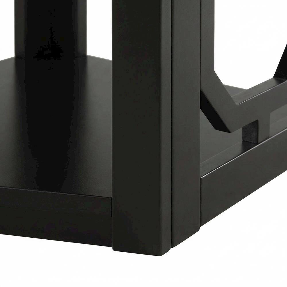 Left. FurniFact - Black 3-Tier Corner Bookcase with Space-Saving Design and Durable Finish - Black.