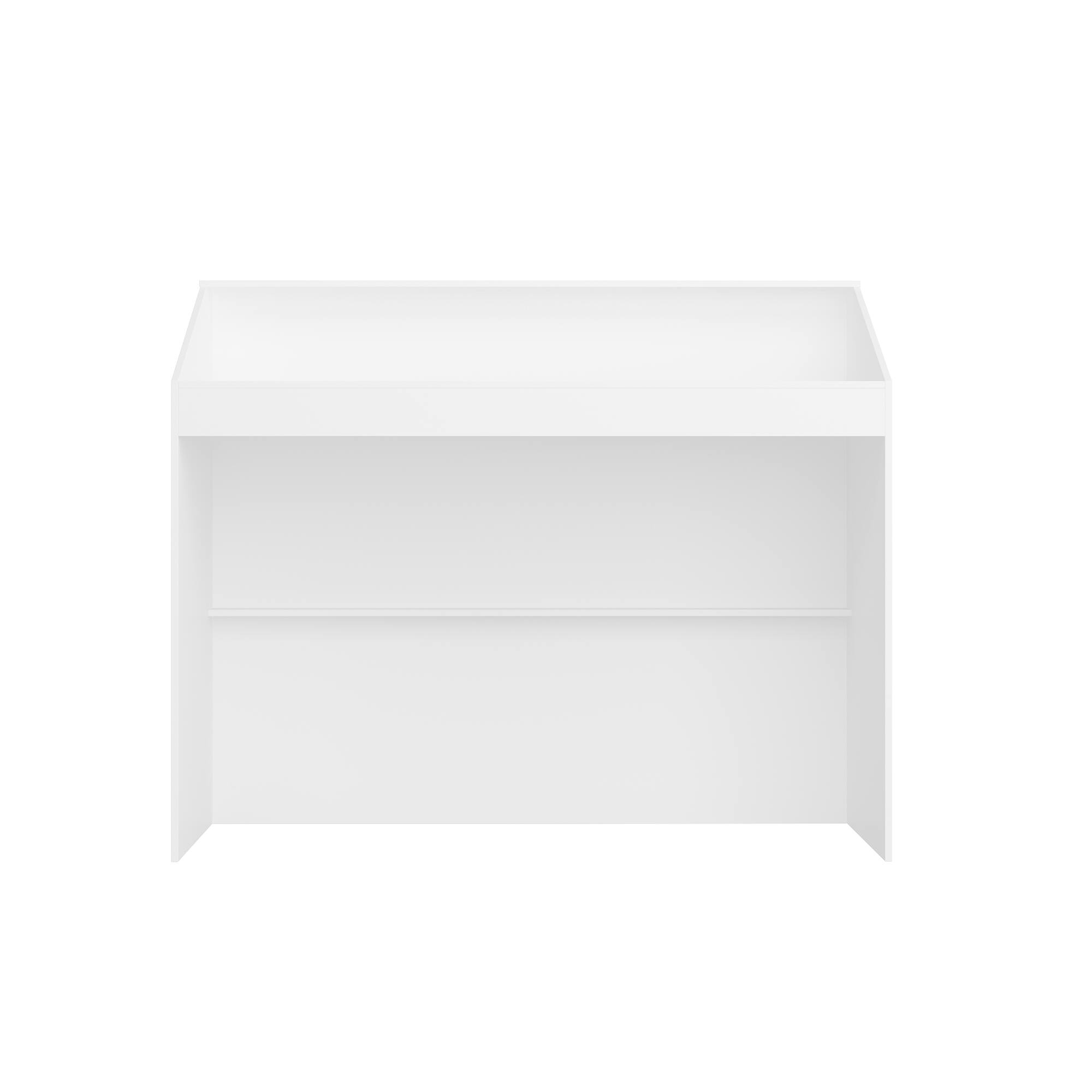 Back. Famapy - Famapy Modern Commercial Reception Desk: Sleek Design & Functional Storage for Cafes Offices - White.