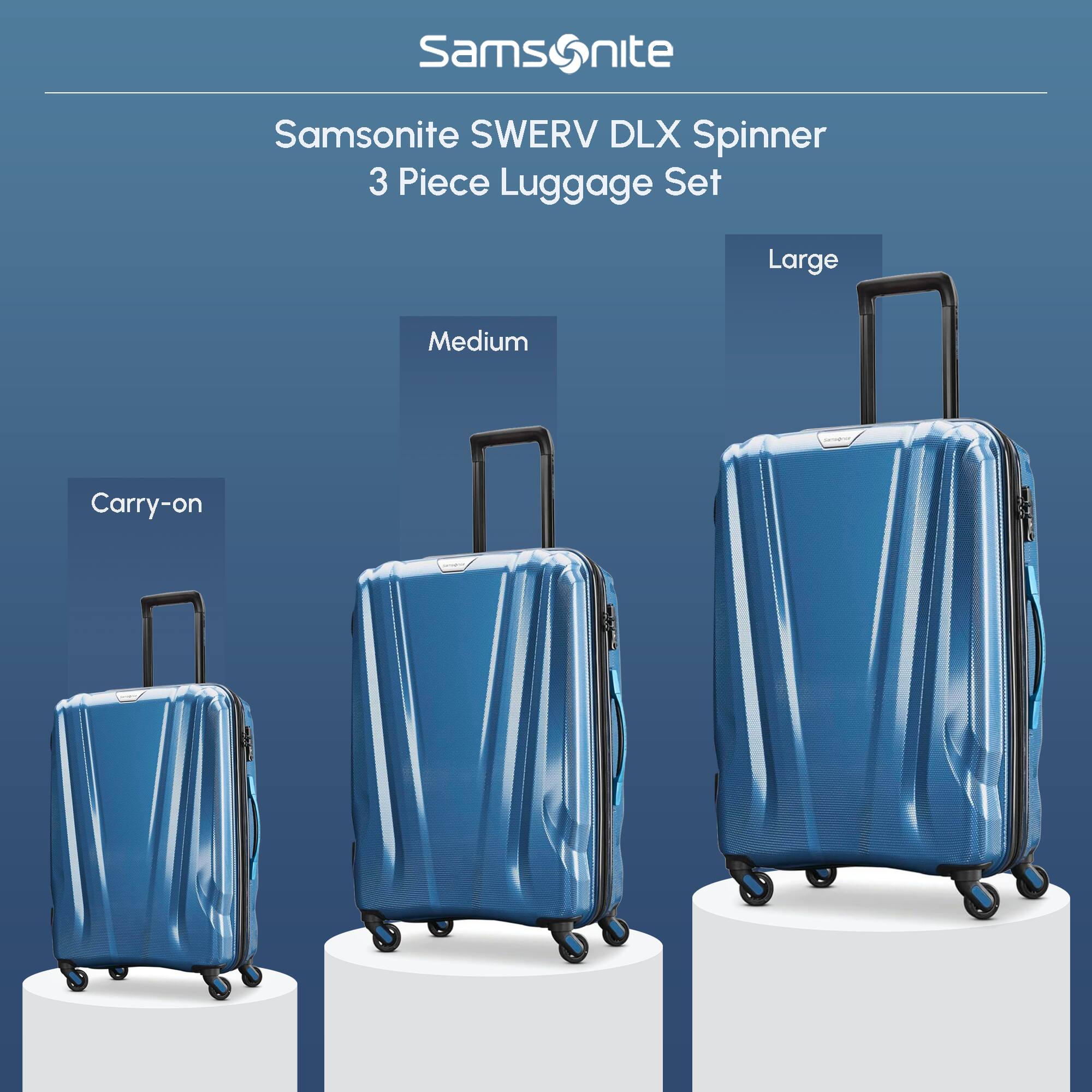 Samsonite SWERV DLX Spinner 3 Piece Luggage Set

- Carry-on
- Medium
- Large