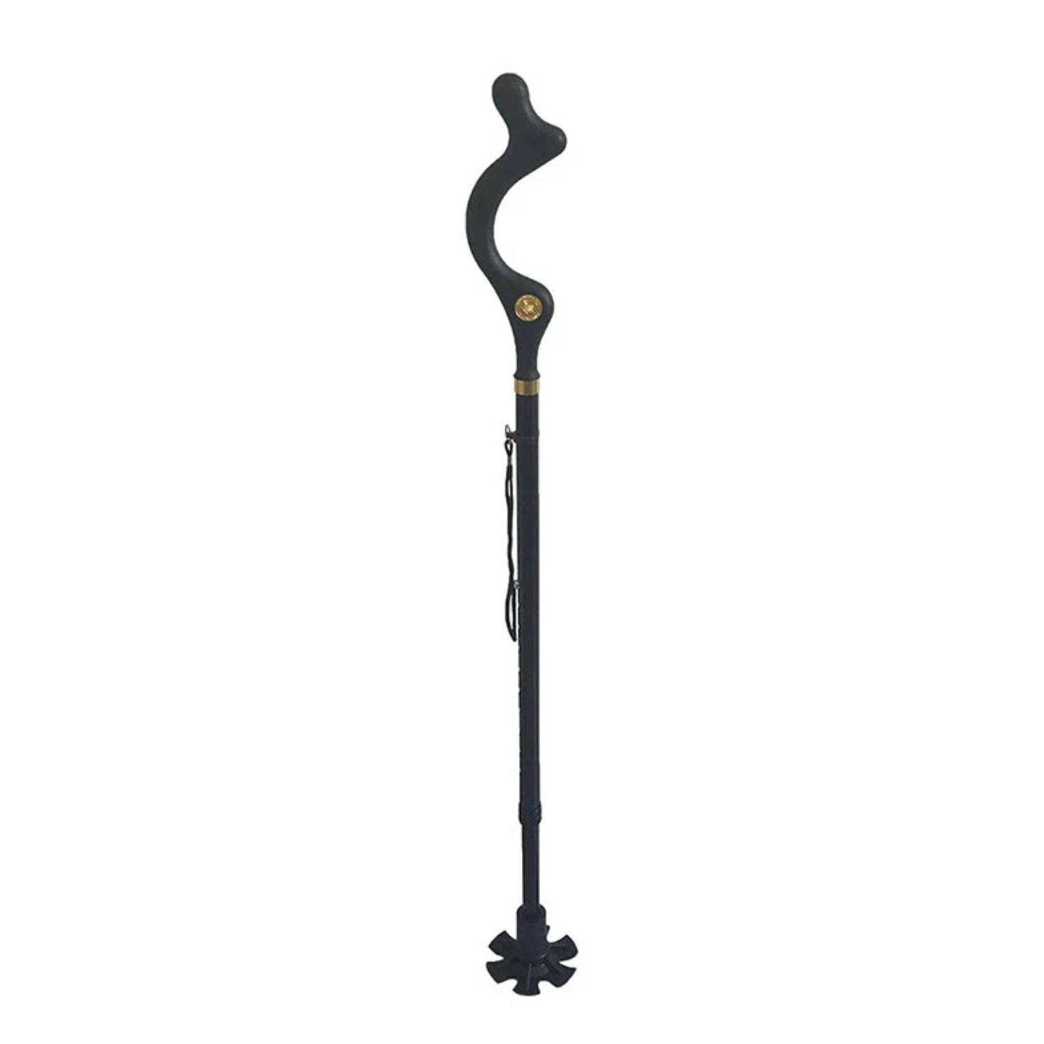 Front. Stock Preferred - Retractable Straight Posture Cane - Black.