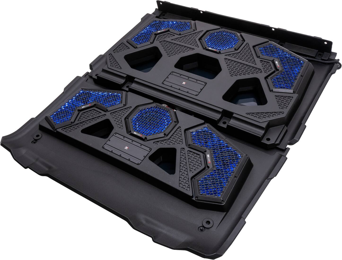 Alt View 14. MB Quart - Tuned 14 Speaker Audio Roof with 7 Inch LED Source Unit for Polaris Ranger - Black.