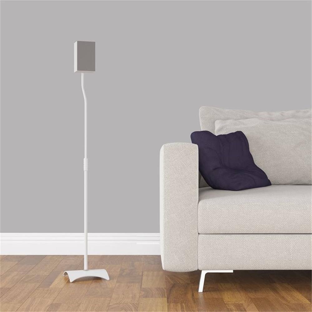 Alt View 4. AVF - Steel Speaker Floor Stands with Adjustable Height (Set of 2) - White.
