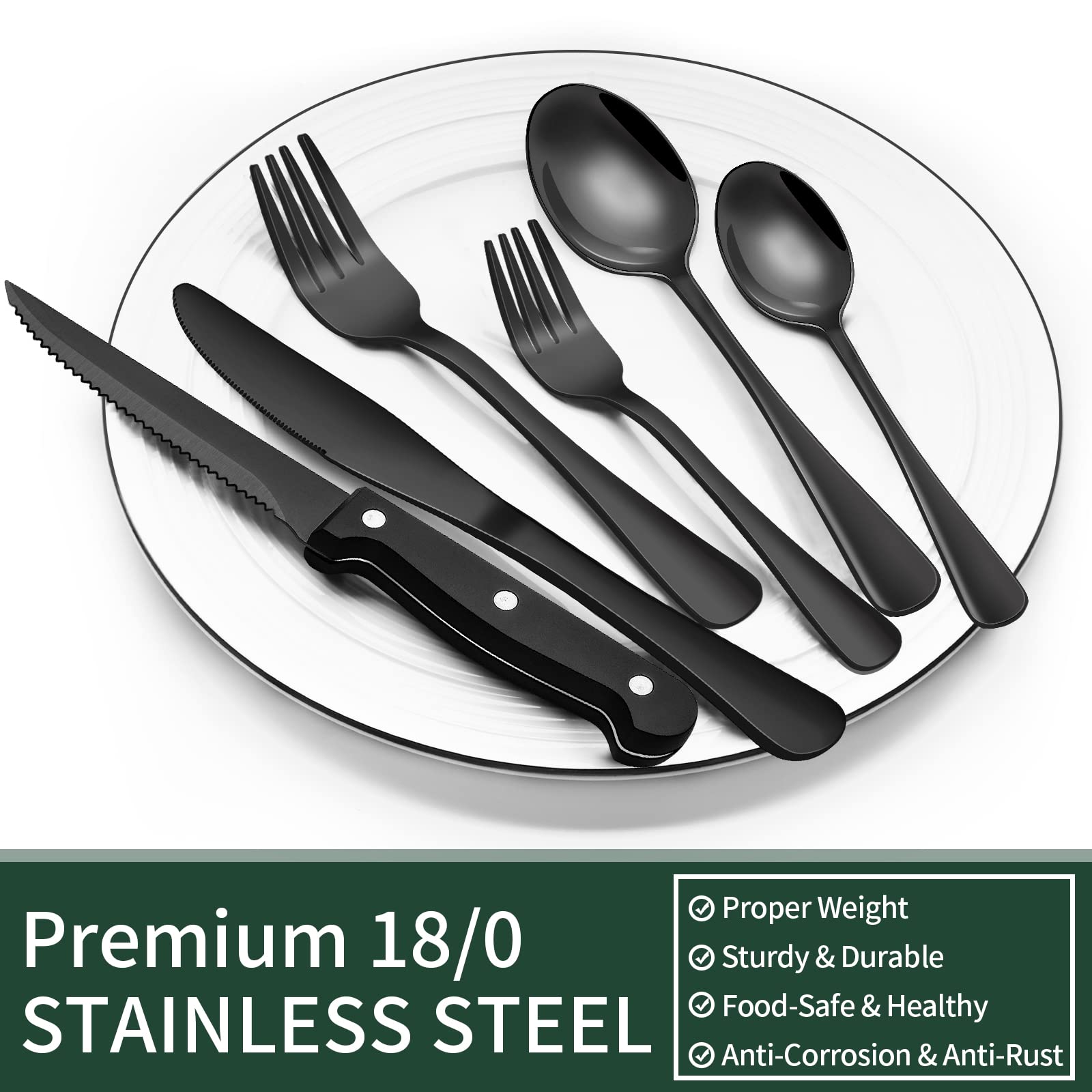 Premium 18/0 STAINLESS STEEL

- Proper Weight
- Sturdy & Durable
- Food-Safe & Healthy
- Anti-Corrosion & Anti-Rust