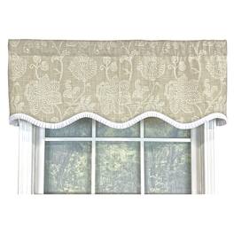RLF Home - Cross Stitch Ruffled Provance 100% Cotton with Fully Lined 3" Rod PocketWindow Valance 50" x 15" - Taupe