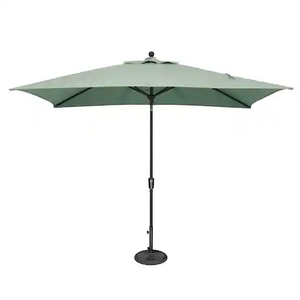 Front. Mondawe - 6.6' x 10' Rectangle Patio Umbrella Push Button Tilt Black Frame - Spa.