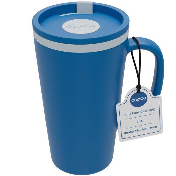 COPCO Blue Cone Desk Mug 16oz Double Wall Insulation
