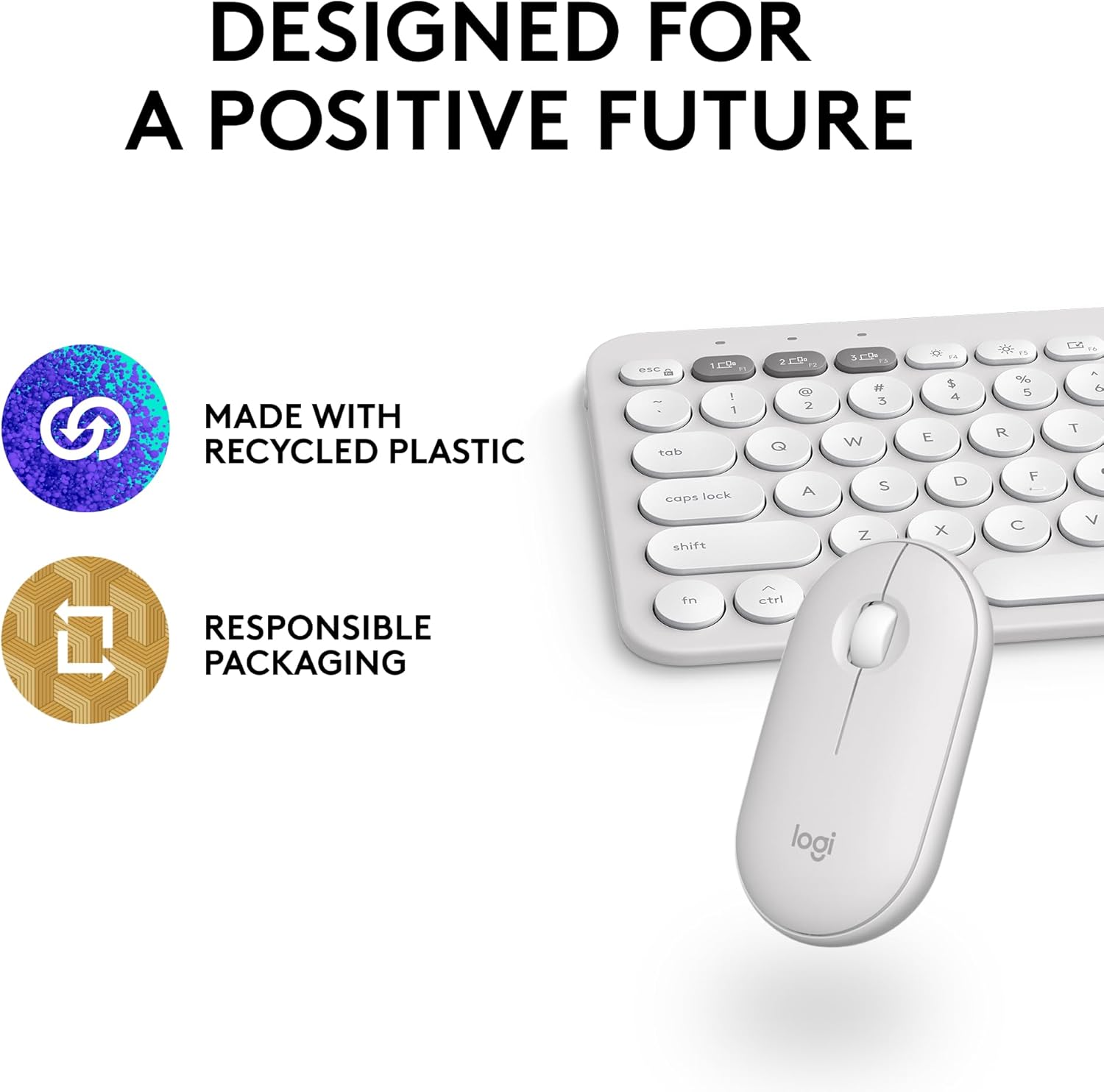 DESIGNED FOR A POSITIVE FUTURE

MADE WITH RECYCLED PLASTIC

RESPONSIBLE PACKAGING