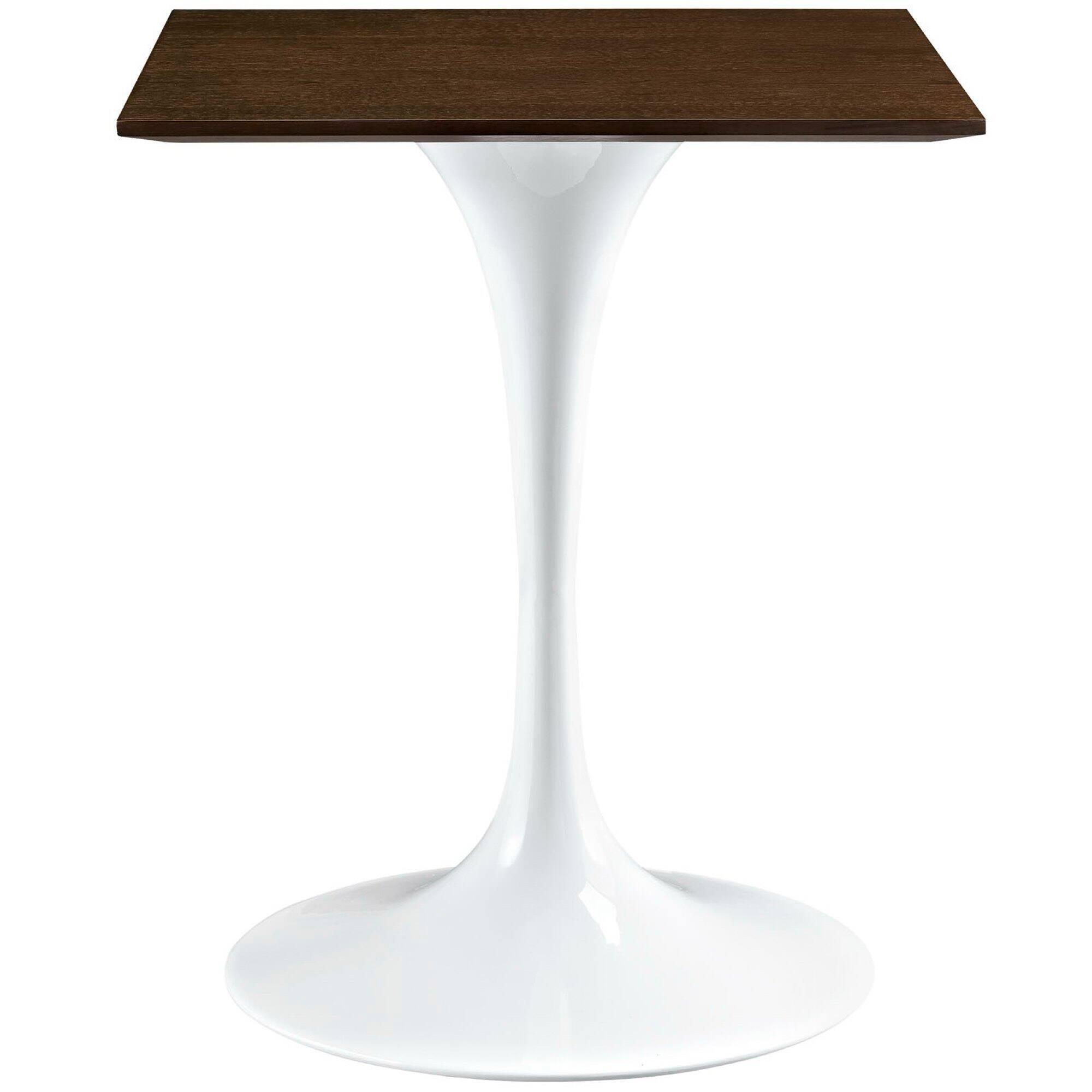 Angle. Modway - Lippa Square Wood Dining Table - Walnut.