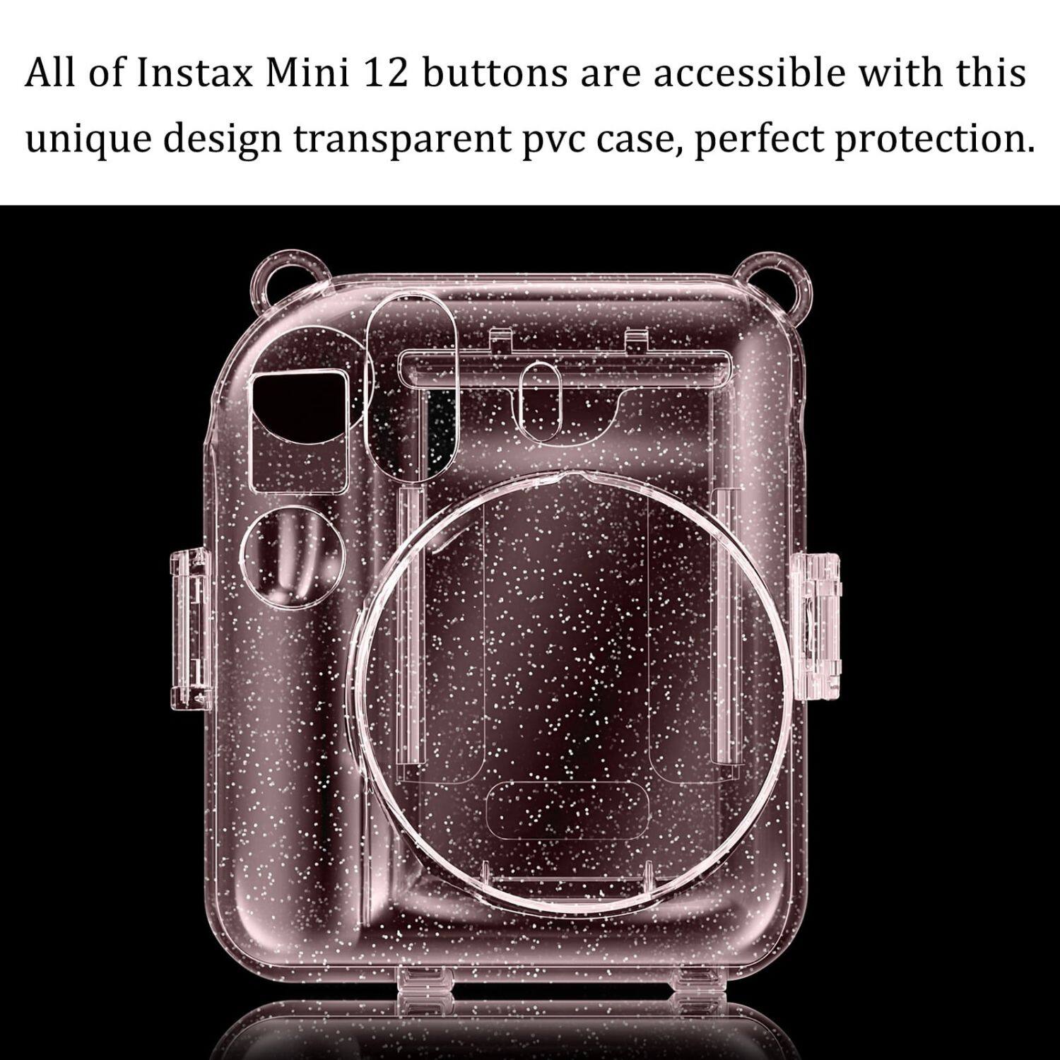 All of Instax Mini 12 buttons are accessible with this unique design transparent pvc case, perfect protection.